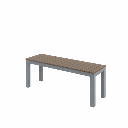 KFI Studios Eveleen Outdoor Bench with Silver Frame, Mocha Seat